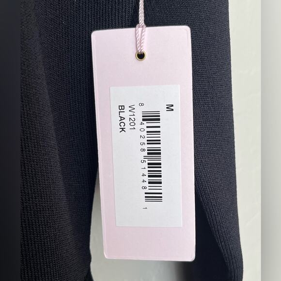 NWT Rachel Parcell knit fit and flare long sleeve black dress medium - Picture 9 of 11